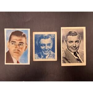 3 RARE 1930s 1940s Clark Gable Cards Gone with the Wind, Misfits, Saratoga